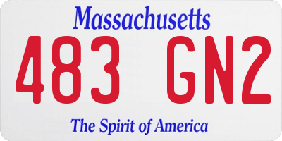 MA license plate 483GN2
