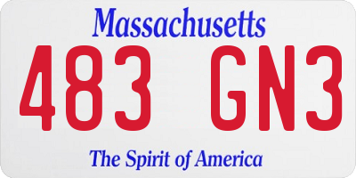 MA license plate 483GN3