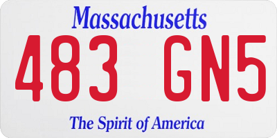 MA license plate 483GN5