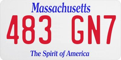 MA license plate 483GN7