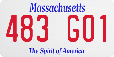MA license plate 483GO1