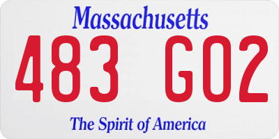 MA license plate 483GO2