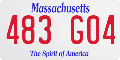 MA license plate 483GO4