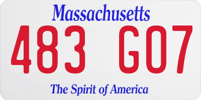 MA license plate 483GO7