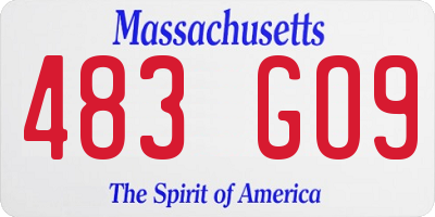 MA license plate 483GO9
