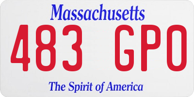 MA license plate 483GP0
