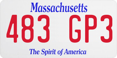 MA license plate 483GP3