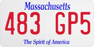 MA license plate 483GP5