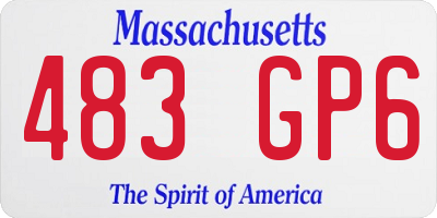 MA license plate 483GP6
