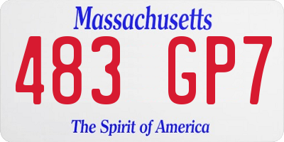 MA license plate 483GP7