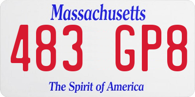 MA license plate 483GP8