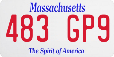 MA license plate 483GP9