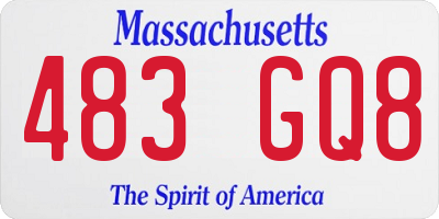 MA license plate 483GQ8