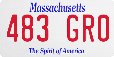 MA license plate 483GR0