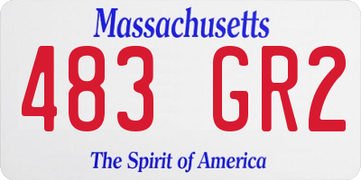 MA license plate 483GR2