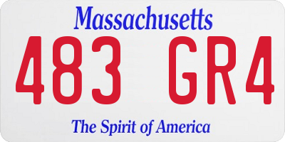 MA license plate 483GR4