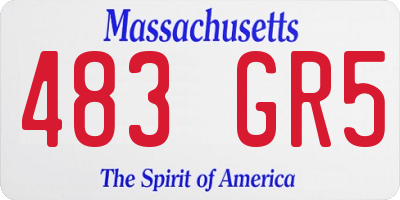 MA license plate 483GR5