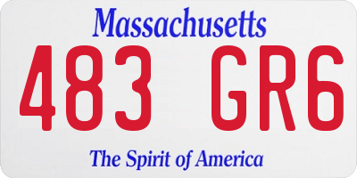 MA license plate 483GR6