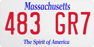 MA license plate 483GR7