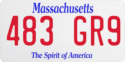 MA license plate 483GR9