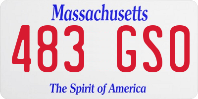 MA license plate 483GS0