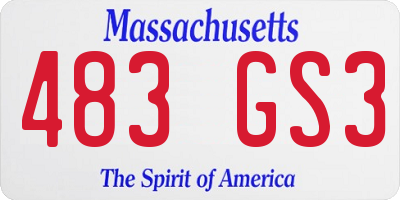 MA license plate 483GS3