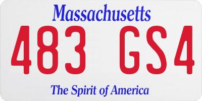 MA license plate 483GS4
