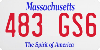 MA license plate 483GS6