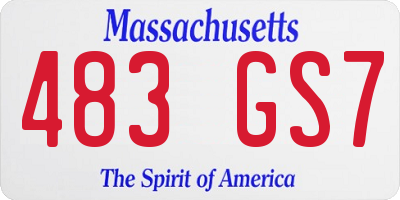 MA license plate 483GS7