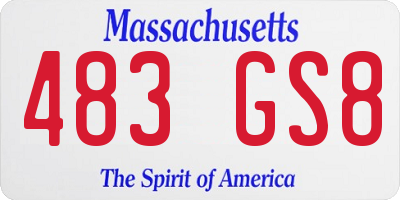 MA license plate 483GS8