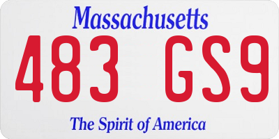 MA license plate 483GS9