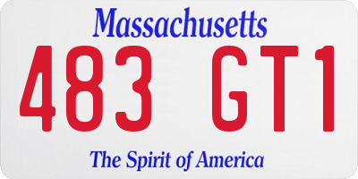 MA license plate 483GT1