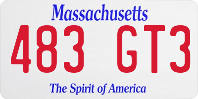MA license plate 483GT3