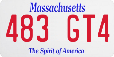 MA license plate 483GT4