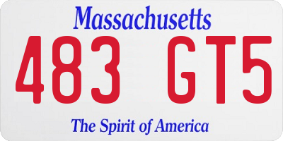 MA license plate 483GT5