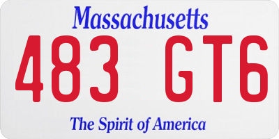 MA license plate 483GT6