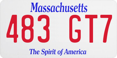 MA license plate 483GT7