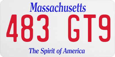 MA license plate 483GT9