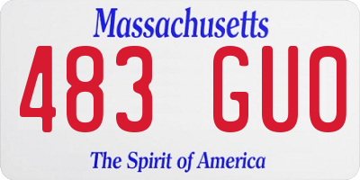 MA license plate 483GU0