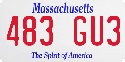 MA license plate 483GU3