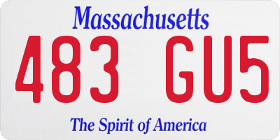 MA license plate 483GU5