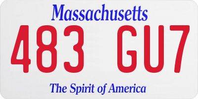 MA license plate 483GU7