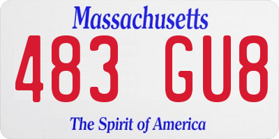 MA license plate 483GU8