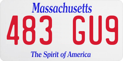 MA license plate 483GU9