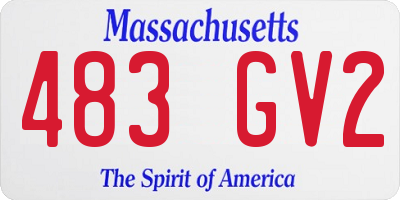 MA license plate 483GV2