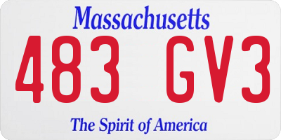 MA license plate 483GV3