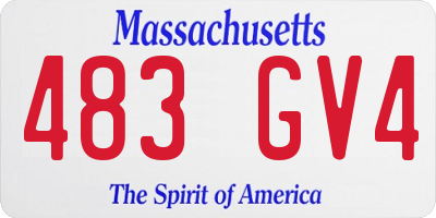 MA license plate 483GV4