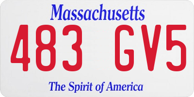 MA license plate 483GV5