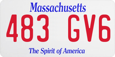 MA license plate 483GV6