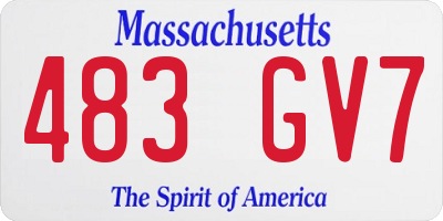 MA license plate 483GV7
